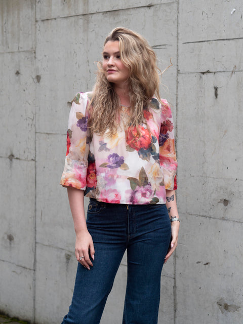Organza Top Blomstrete
