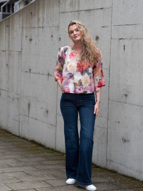 Organza Top Blomstrete