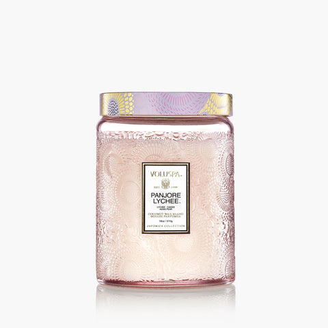 Large Jar Candle Panjore Lynchee Lys Rosa