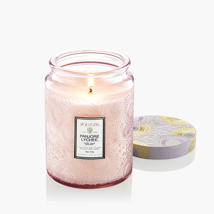 Large Jar Candle Panjore Lynchee Lys Rosa
