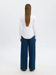 Nicolina slim shirt Hvit