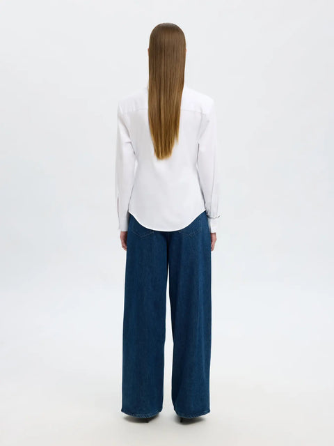 Nicolina slim shirt Hvit