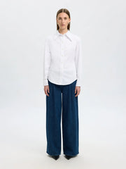 Nicolina slim shirt Hvit