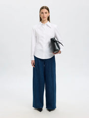 Nicolina slim shirt Hvit