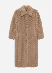 Scarlet Faux Mink Zigzag Camel