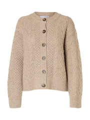 Nelly knit o-neck cardigan Beige
