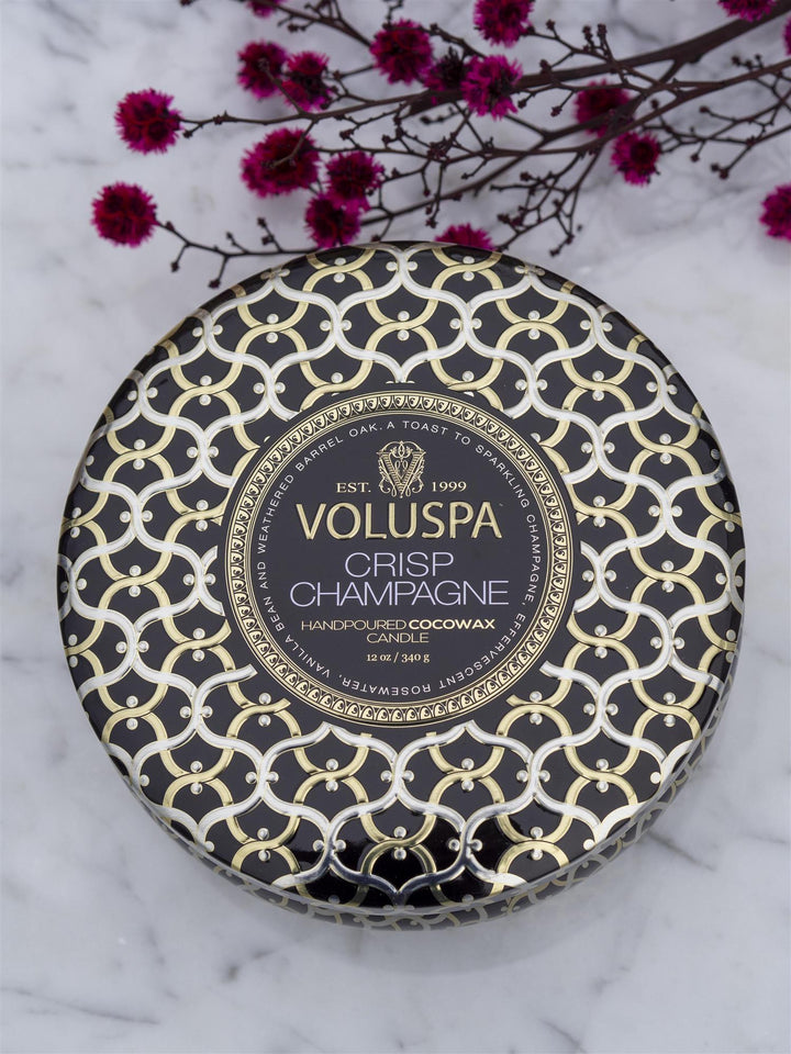 3-Wick Tin Crisp Champagne Sort