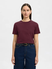 MyEssential O-Neck Tee Burgunder