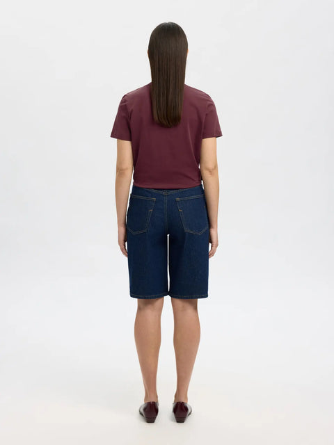 MyEssential O-Neck Tee Burgunder
