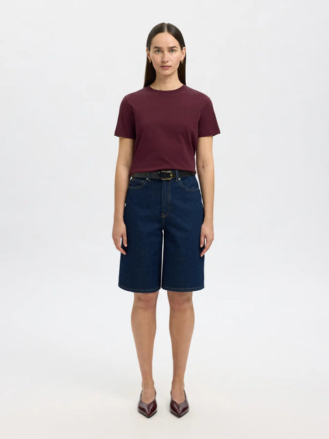 MyEssential O-Neck Tee Burgunder