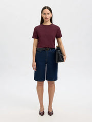 MyEssential O-Neck Tee Burgunder