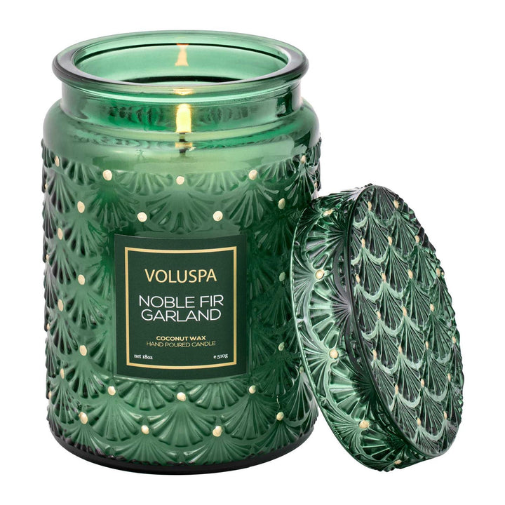 Noble Fir Large Glass Jar Grønn