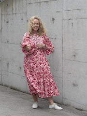 Cotton Slub Midi Dress Multi