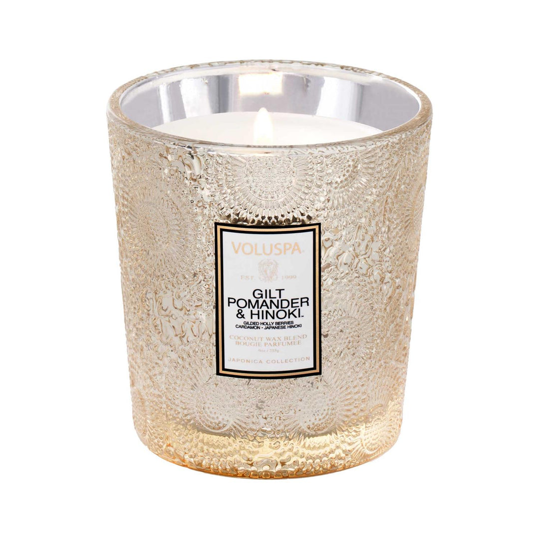 Classic boxed Glass Jar Gilt Pomander &amp; Hinoki Rød