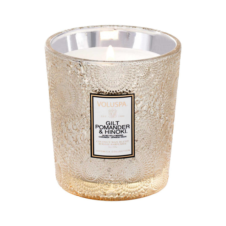 Classic boxed Glass Jar Gilt Pomander &amp; Hinoki Rød