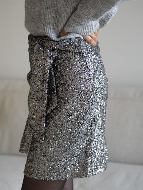 Dawa Sequin Skirt Sølv