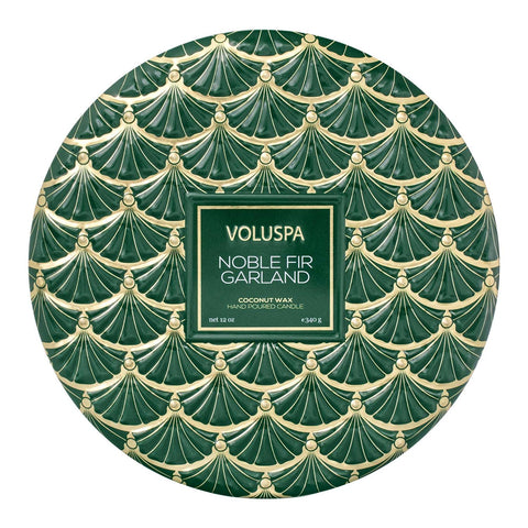 Noble Fir 3-wick Tin Candle Grønn
