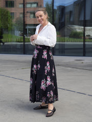 Poplin maxi skirt Sort