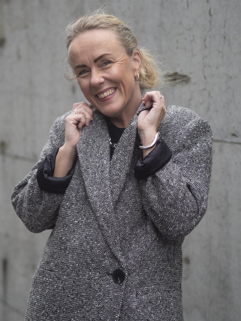 YashalW Blazer Coat Hvit/Sort