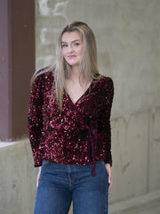 Elle wrap Top Burgunder