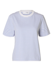 Essential Striped Boxy Tee Hvit/Blå