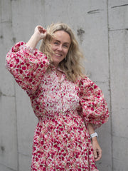 Cotton Slub Midi Dress Multi