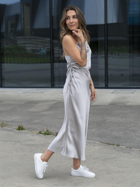 Selene Midi Strap Dress Sølv