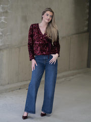 Elle wrap Top Burgunder