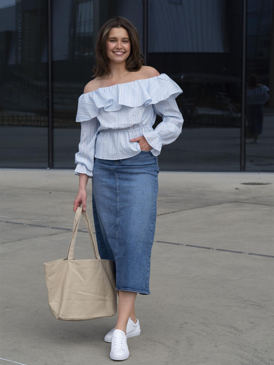 Zoe maxi skirt Blå