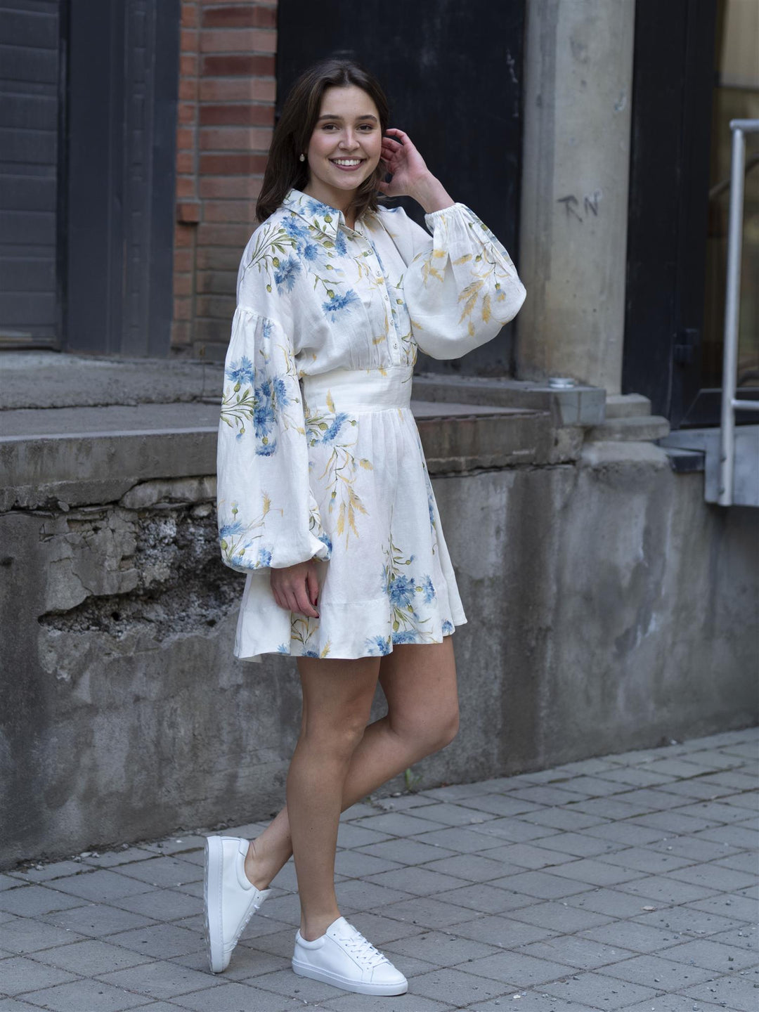 Linen Mini Dress Hvit byDryss Linen Mini Dress Hvit byDryss