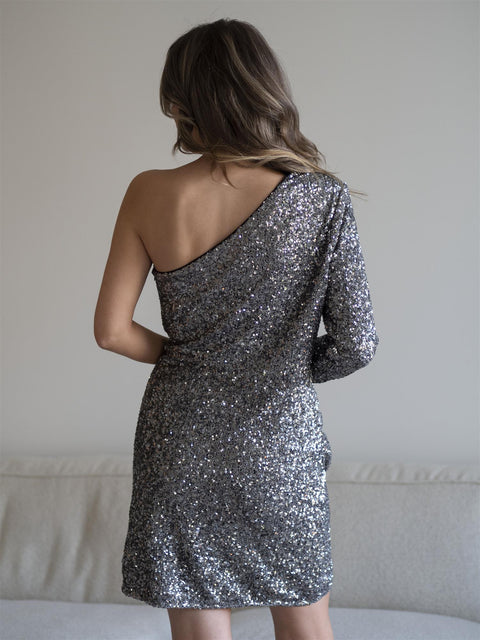 Venus Sequin Dress Sølv