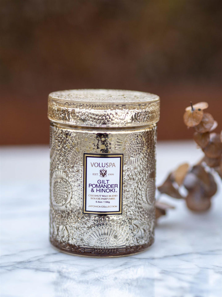 Small Jar Candle Jar Gilt Pomander &amp; Hinoki Gull
