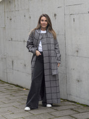 SLF Helle long wool scarf coat Grå