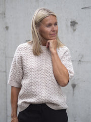 Nelly 2/4 knit o-neck Beige