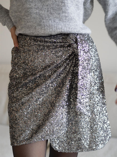 Dawa Sequin Skirt Sølv