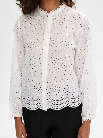 Tatiana L/S Embr Shirt Hvit