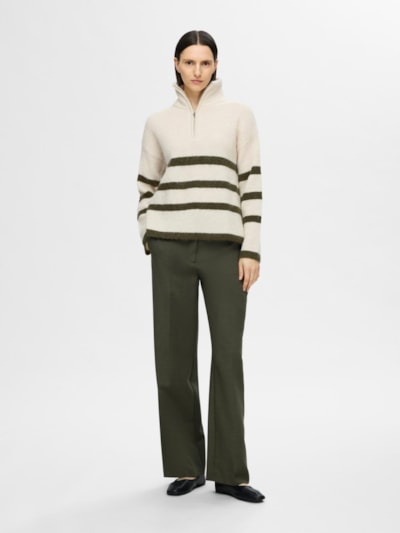 Maline LS Half Zip Beige