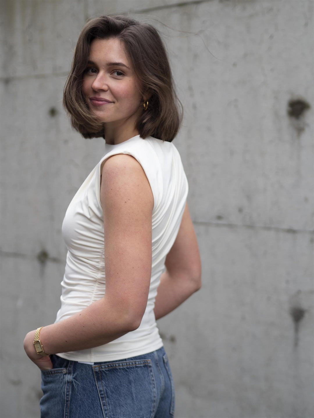 Billi Drape Top Off-White