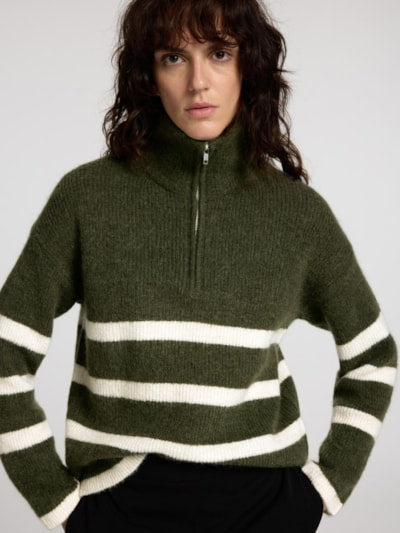 Maline LS Half Zip Grønn