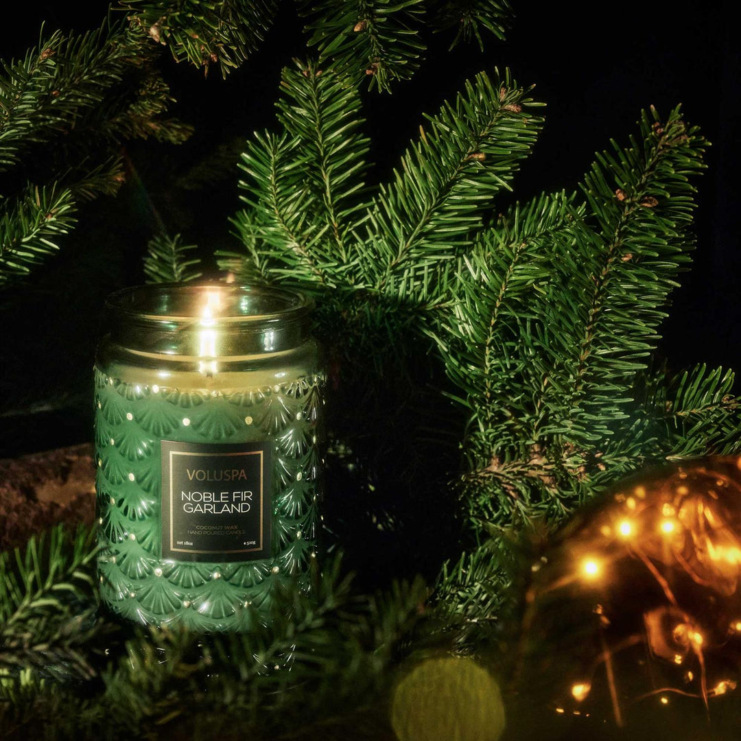 Noble Fir Large Glass Jar Grønn