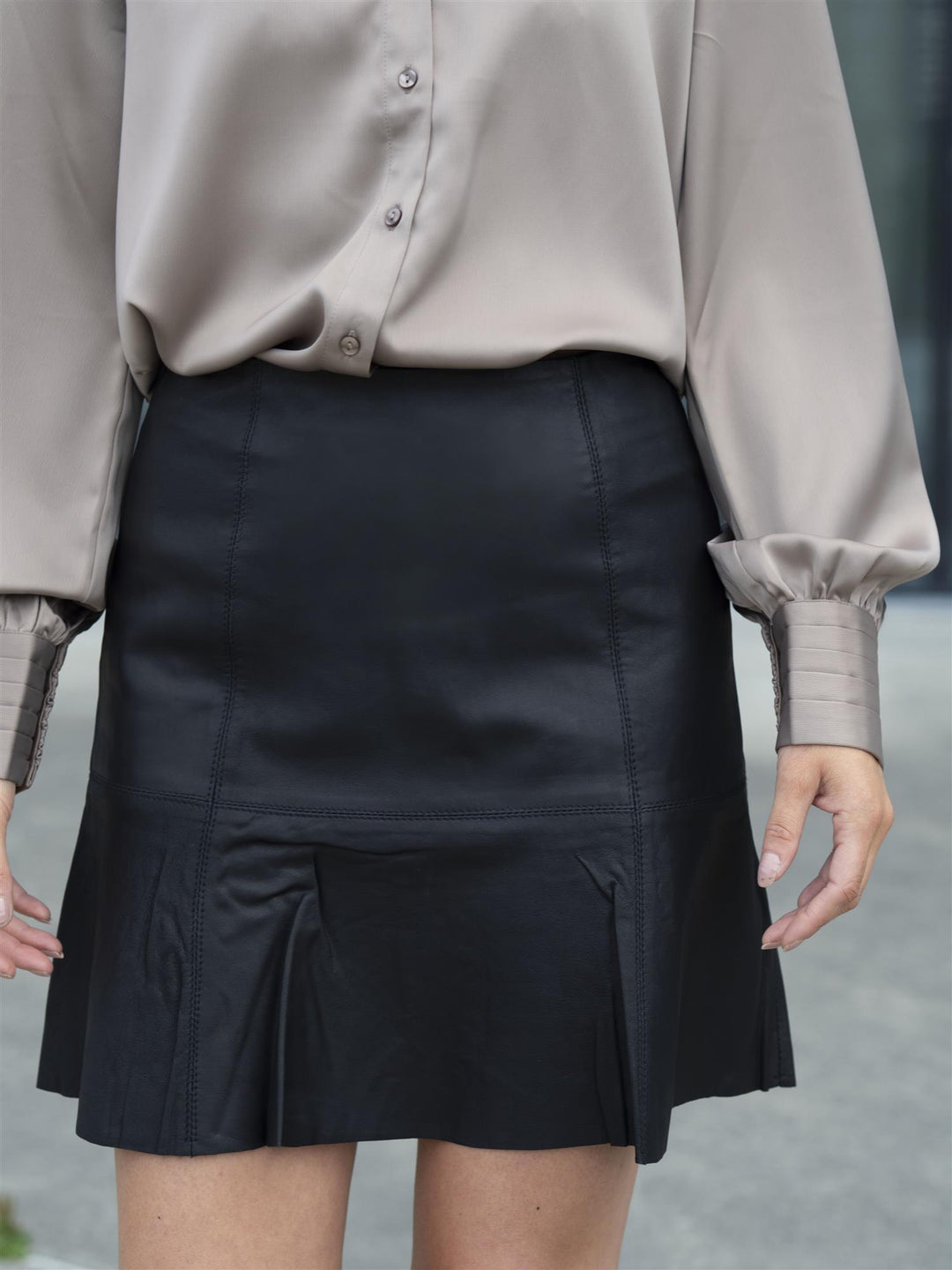 Colly Leather skirt Sort