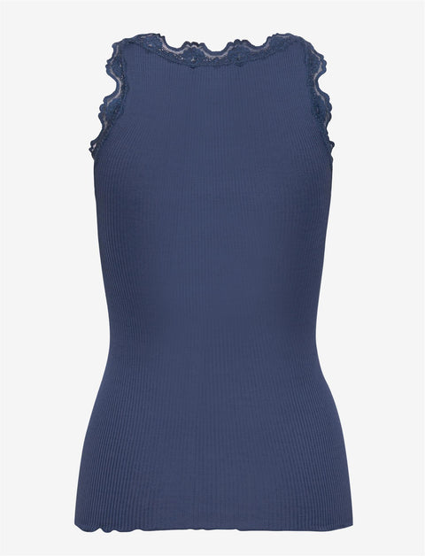 Babette Silk SL U-Neck Blå