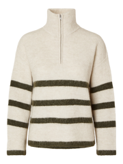 Maline LS Half Zip Beige