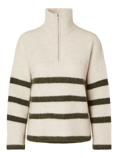 Maline LS Half Zip Beige