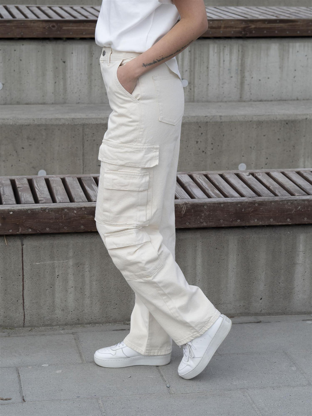 Tiana Work Straight Cargo Offwhite