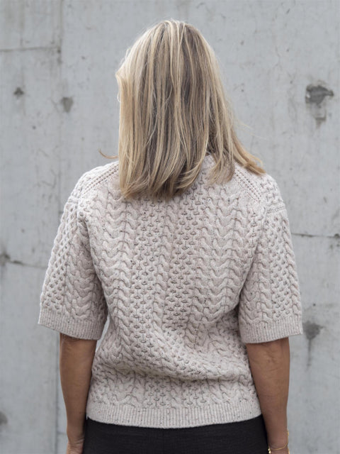 Nelly 2/4 knit o-neck Beige
