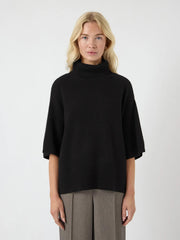 Emila 2/4 Wool Knit Pullover Sort