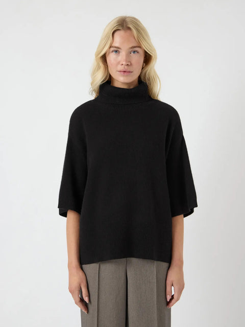 Emila 2/4 Wool Knit Pullover Sort