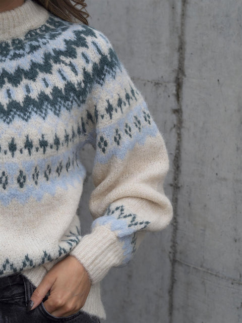 Latte Knit Pullover Multi