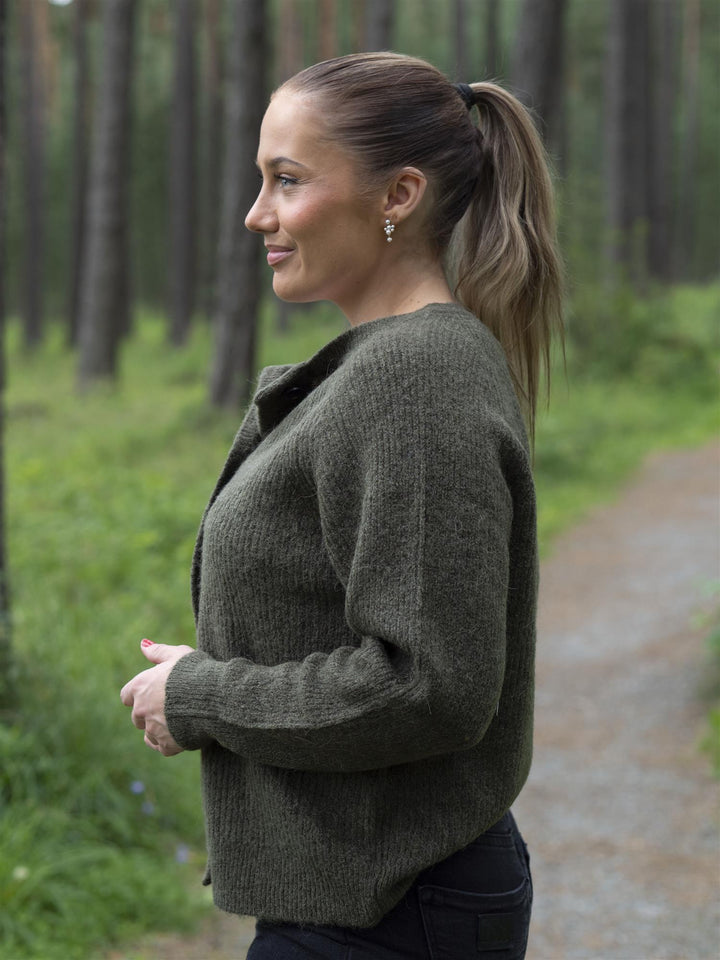 Lulu short cardigan Mørkegrønn